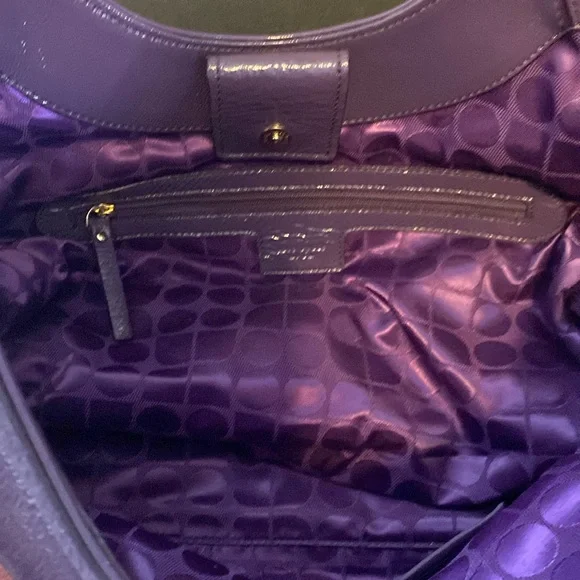 ** FLASH SALE**Noel Kate Spade  purple patent leather and brown tote - Picture 3 of 16